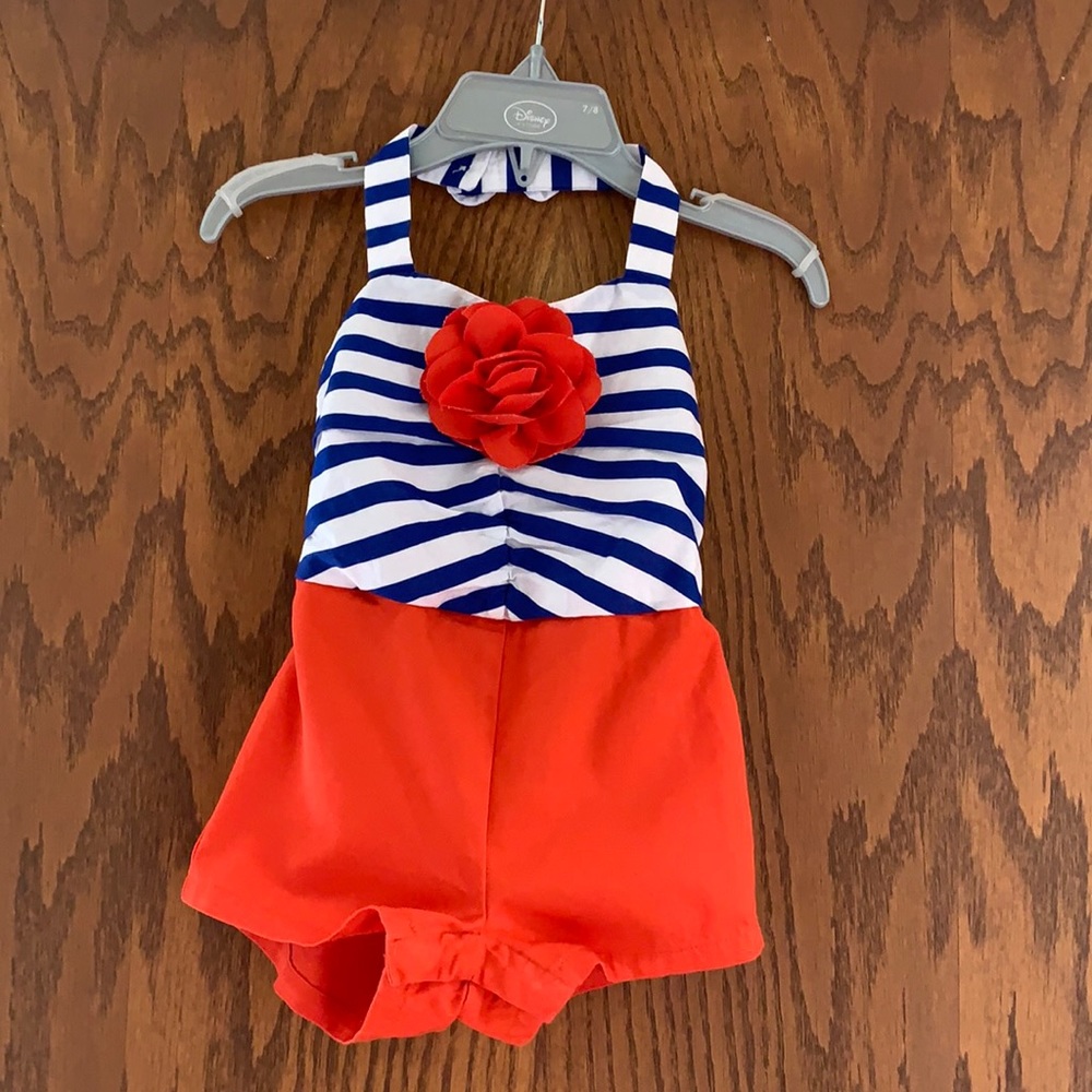 Janie and Jack baby girl corsage stripe romper 2014 Cosmopolitan Summer 6/12mths